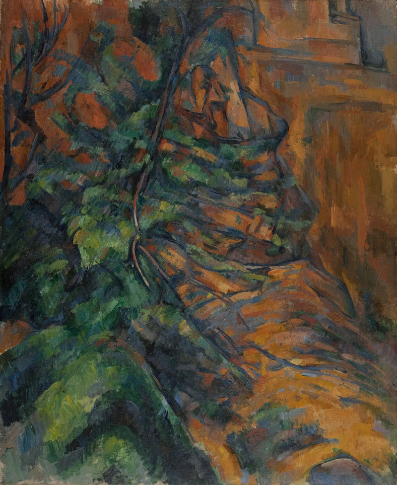 Stenar och grenar vid Bibémus - Paul Cézanne