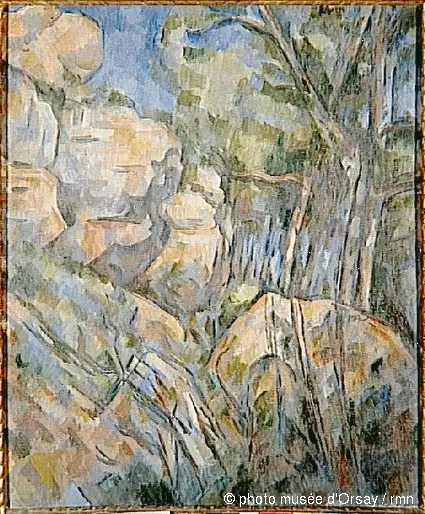 Klippor nära grottorna ovanför Château-Noir - Paul Cézanne