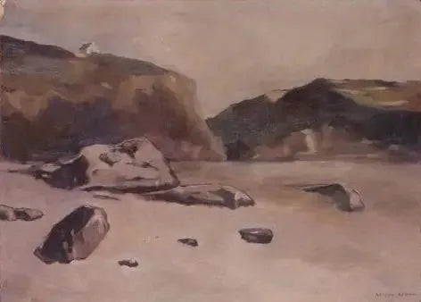 Rochers vid stranden - Odilon Redon