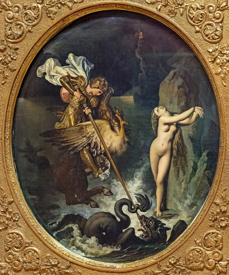 Roger som befriar Angélique - Jean-Auguste-Dominique Ingres