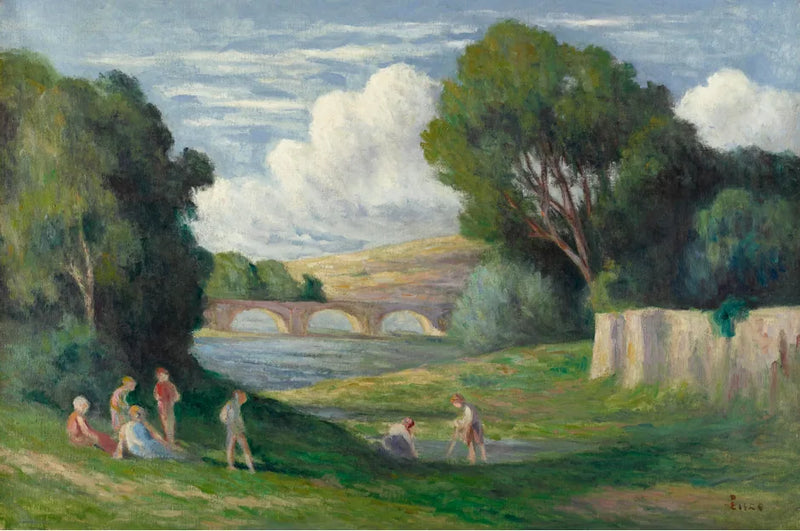 Rolleboise, badare vid Seine-floden - Maximilien Luce