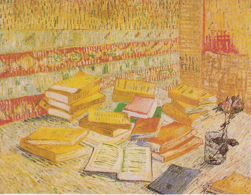 Stilleben med franska romaner och en ros i ett glas - Vincent van Gogh