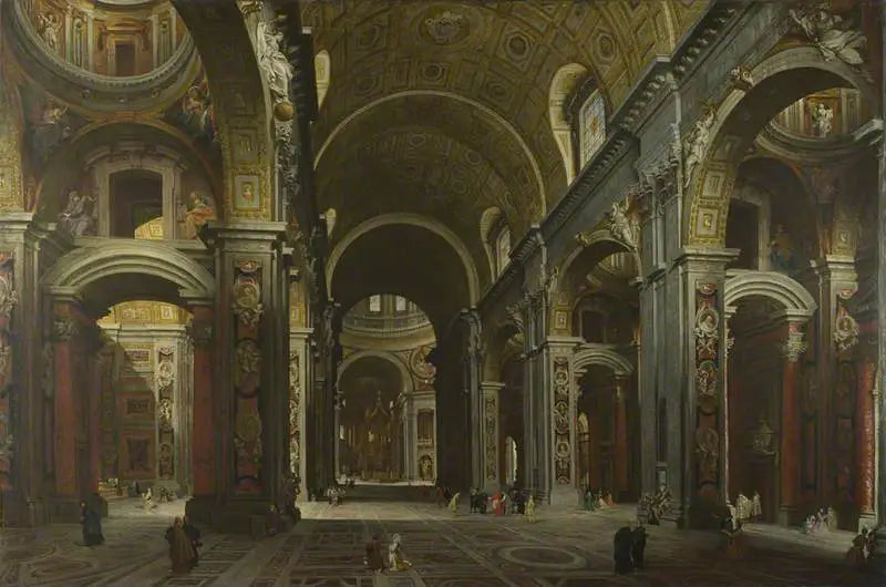 Rom: Interiör av Sankt Peterskyrkan - Giovanni Paolo Panini