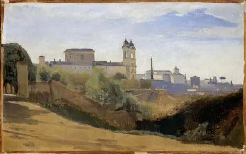 Rom, Monte Pincio och Treenigheten på bergen, sett från trädgårdarna vid Franska akademin - Jean-Baptiste Camille Corot