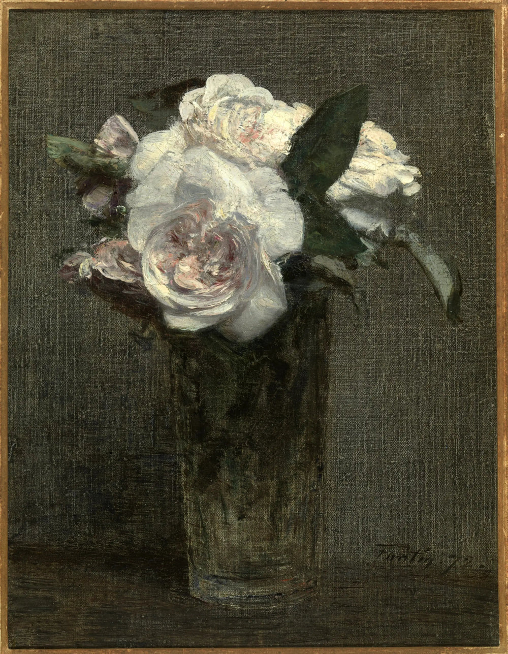 Roses blanches dans un verre - Henri Fantin-Latour - Alpha Reproduction