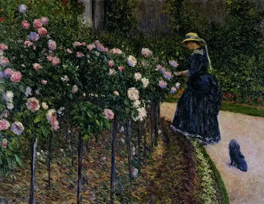 Rosor i trädgården i Petit Gennevilliers - Gustave Caillebotte