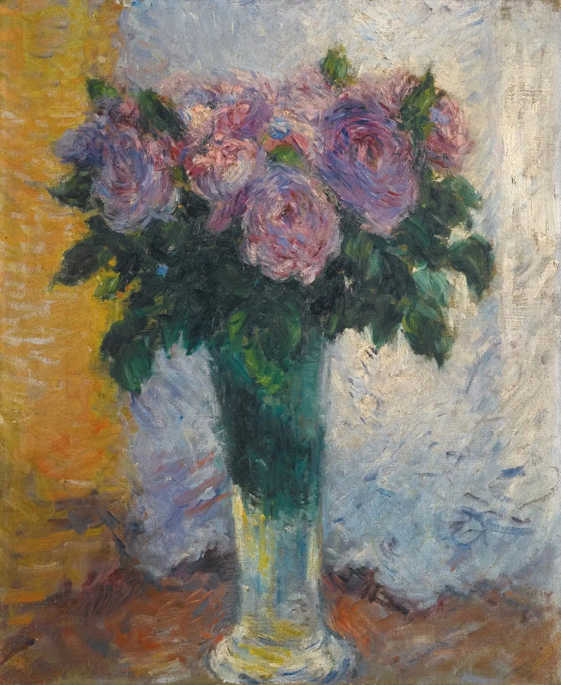 Rosor i en vas - Gustave Caillebotte
