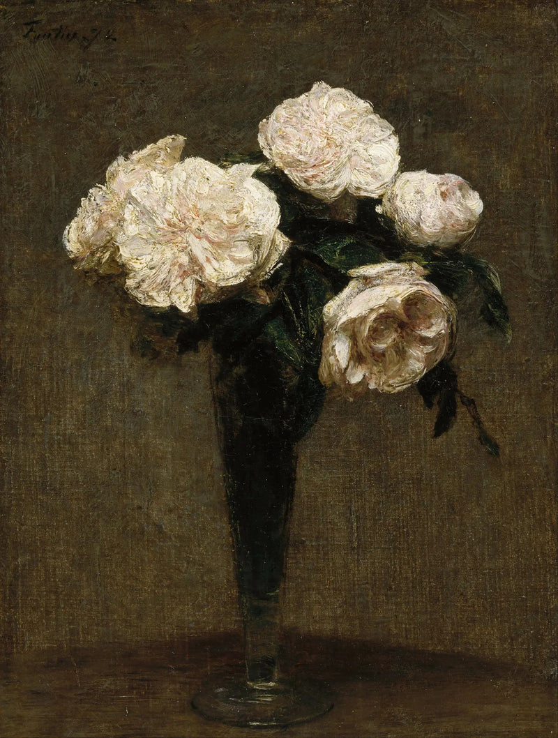 Rosor i en vas - Henri Fantin-Latour