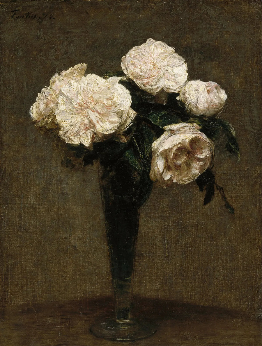 Rosor i en vas - Henri Fantin-Latour