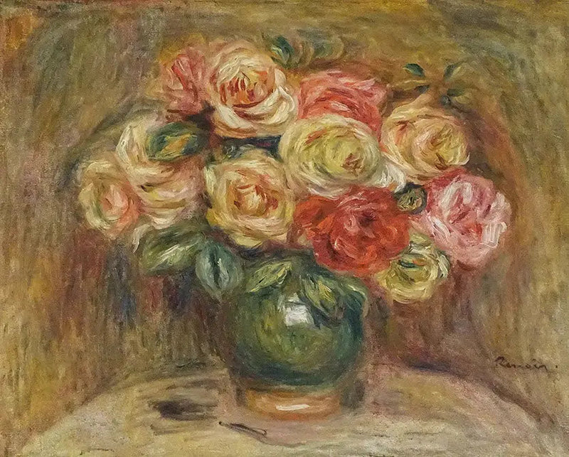 Rosor i en vas - Pierre-Auguste Renoir
