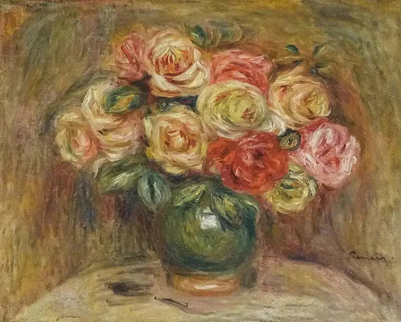 Rosor i en vas - Pierre-Auguste Renoir