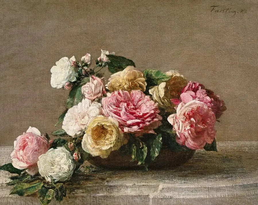 Rosor i en skål - Henri Fantin-Latour