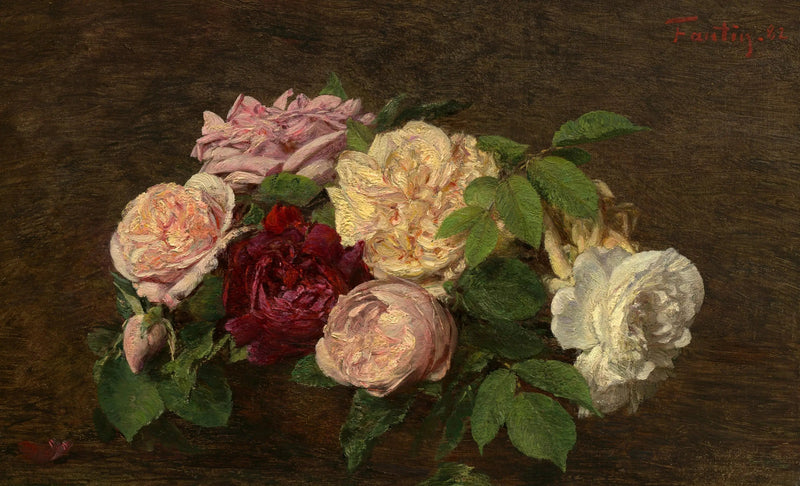 Roser från Nice på ett bord - Henri Fantin-Latour