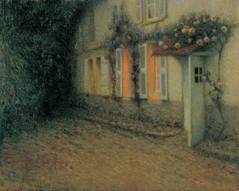 Roser och syrenbuskar på huset - Henri Le Sidaner