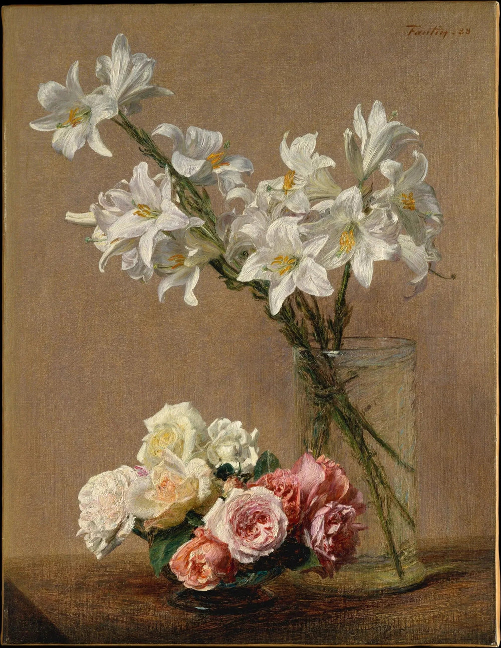 Roses et lys - Henri Fantin-Latour - Alpha Reproduction