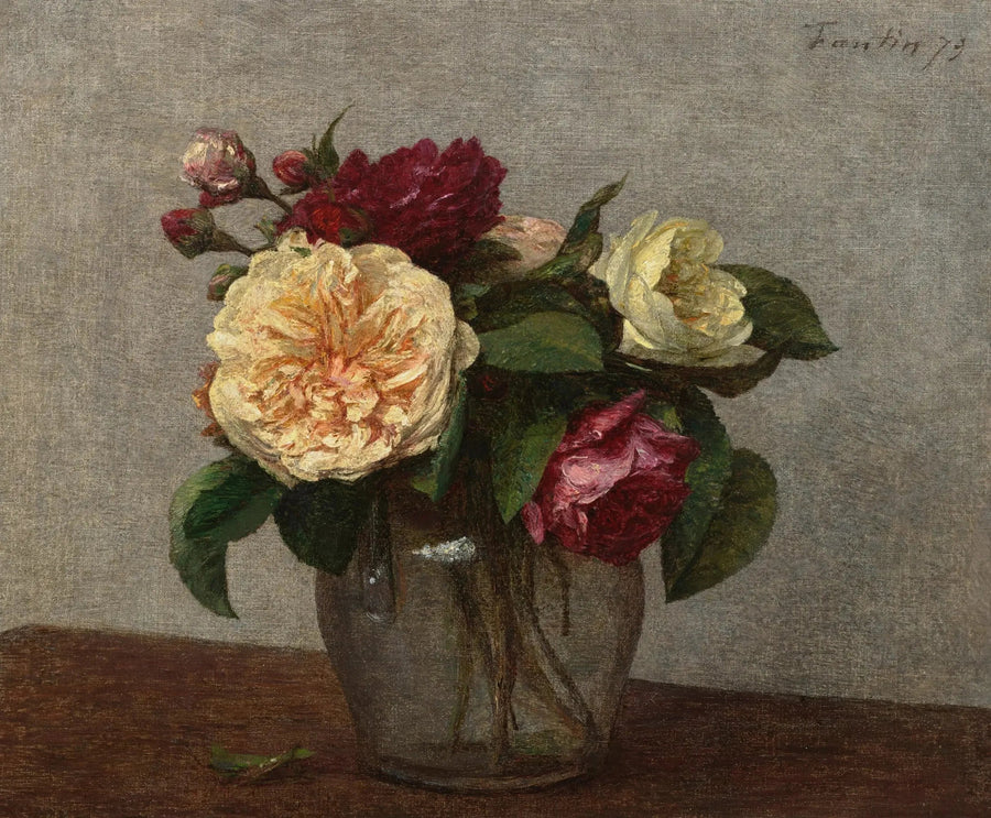 Gula och röda rosor - Henri Fantin-Latour