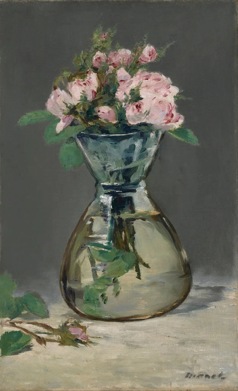 Mousseösa rosor i en vas - Édouard Manet