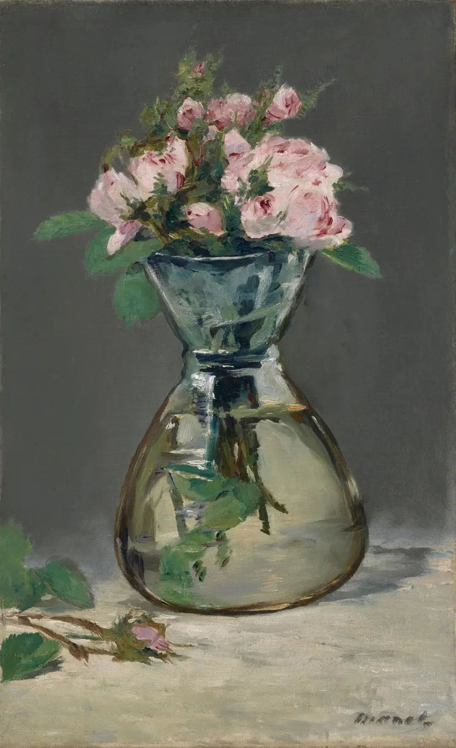 Mousseösa rosor i en vas - Édouard Manet