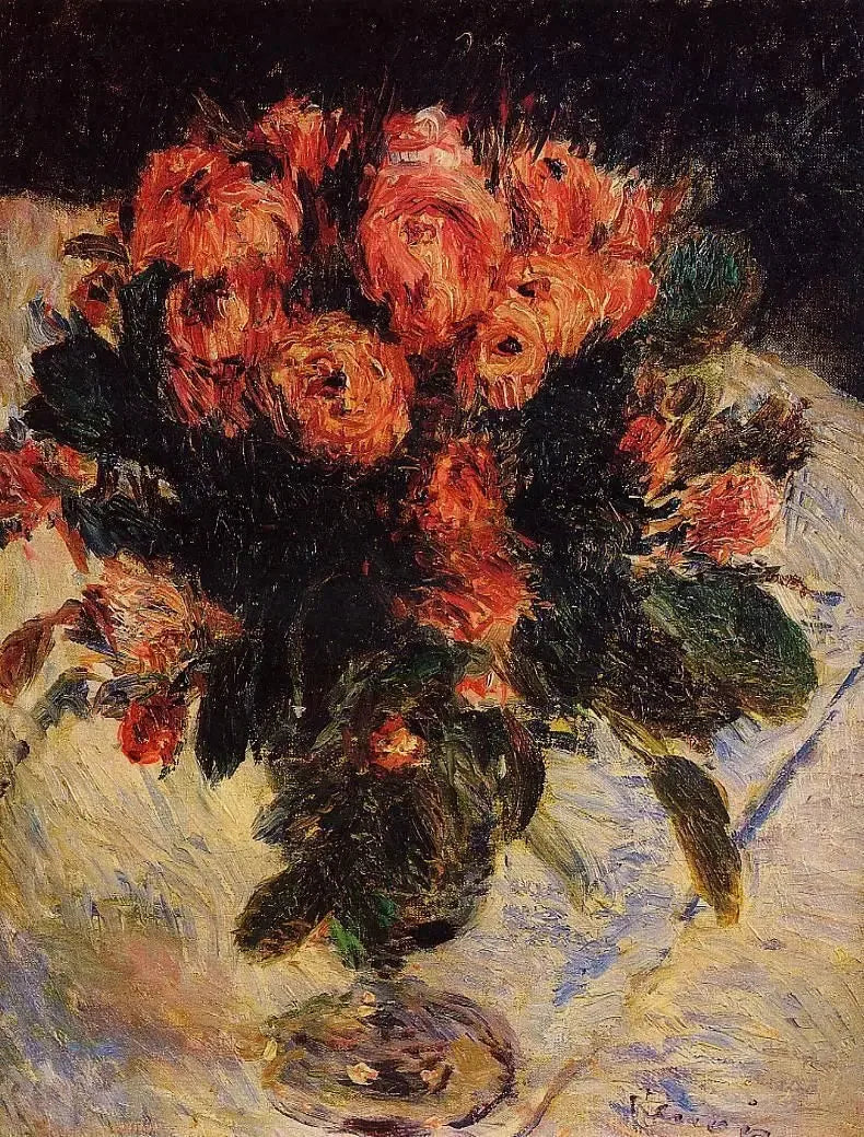 Mousseösa rosor - Pierre-Auguste Renoir