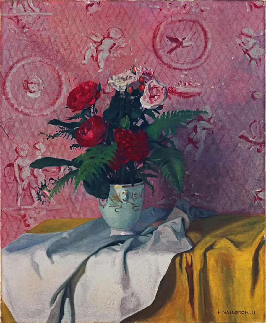 Röda och vita rosor - Félix Vallotton
