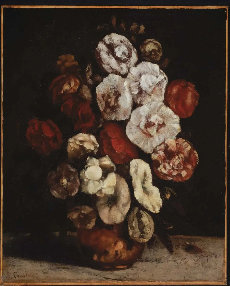 Riddarsporrar i en kopparskål - Gustave Courbet