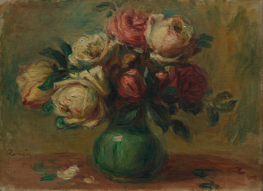 Rosor i en vas - Pierre-Auguste Renoir
