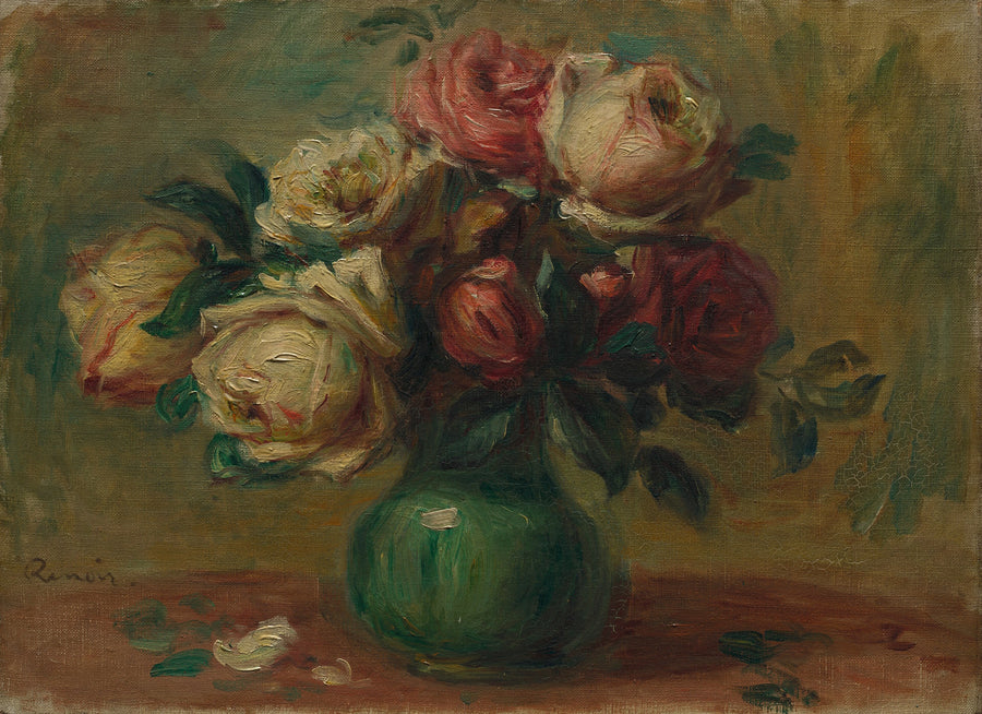 Rosor i en vas - Pierre-Auguste Renoir