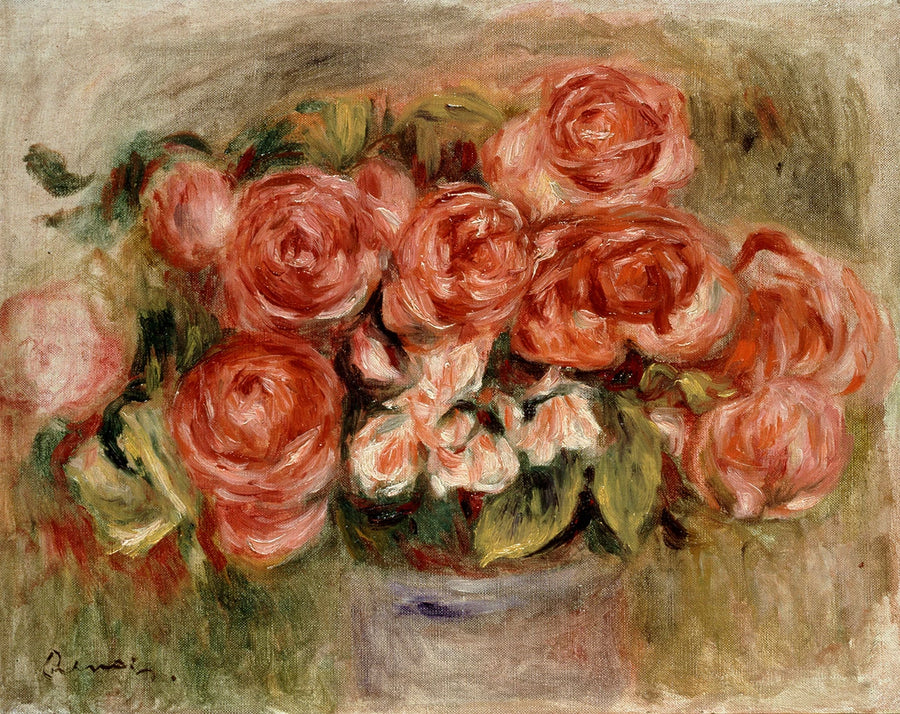 Stilleben med rosor i en vas - Pierre-Auguste Renoir