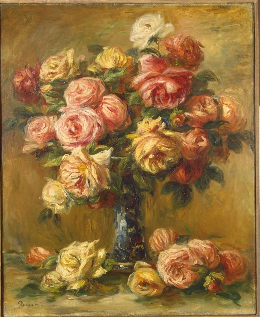 Rosor i en vas - Pierre-Auguste Renoir
