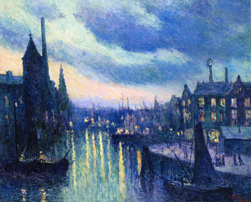 Rotterdam, nattseffekt (La Schie) - Maximilien Luce