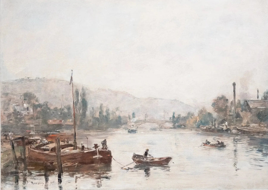 Rouen - Kusten Sainte-Catherine, morgondimma - Eugène Boudin