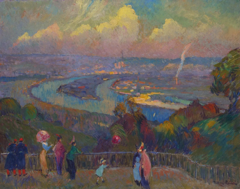 Rouen, La Seine, utsikt från höjderna i Caudebec - Robert Antoine Pinchon