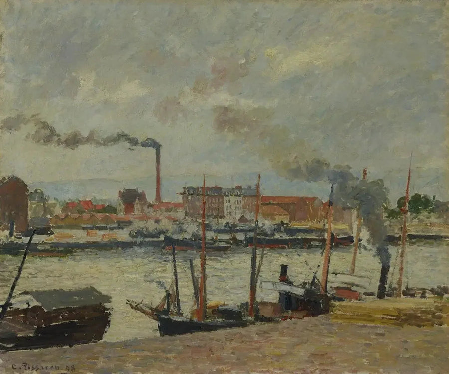 Rouen. Börsen, regn - Camille Pissarro