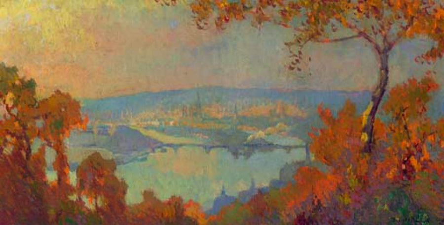 Rouen, vy över Seine - Robert Antoine Pinchon