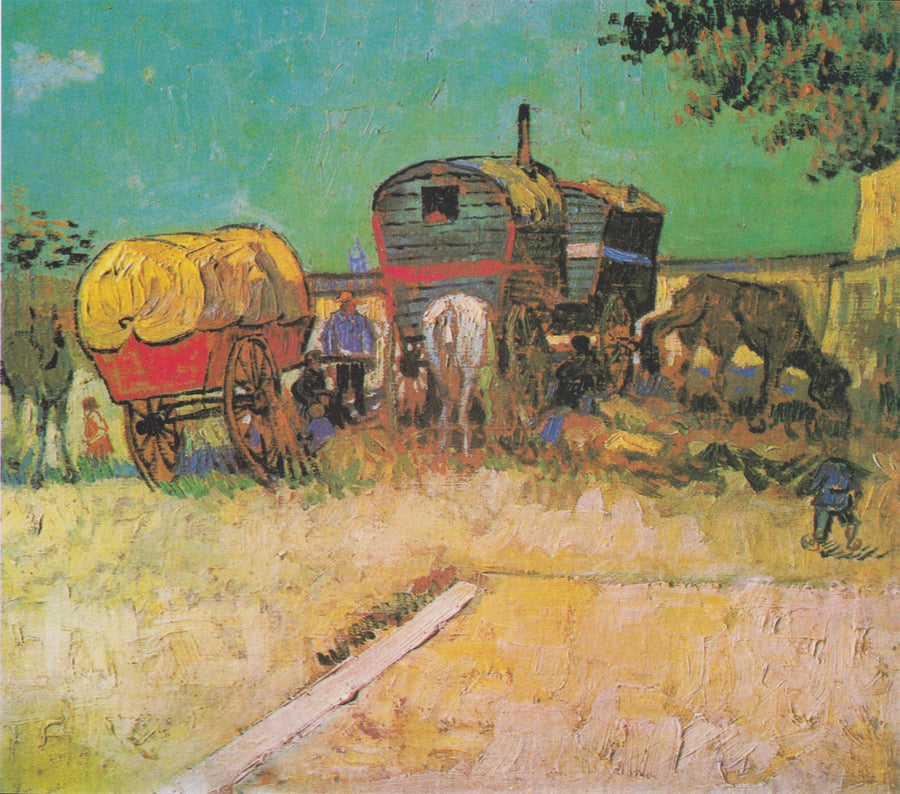 Les Roulottes, ett läger av bohemer i närheten av Arles - Vincent van Gogh