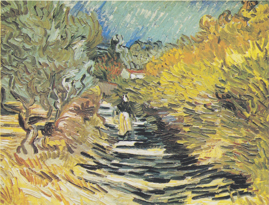 En väg i Saint-Rémy med en kvinnlig figur - Vincent van Gogh