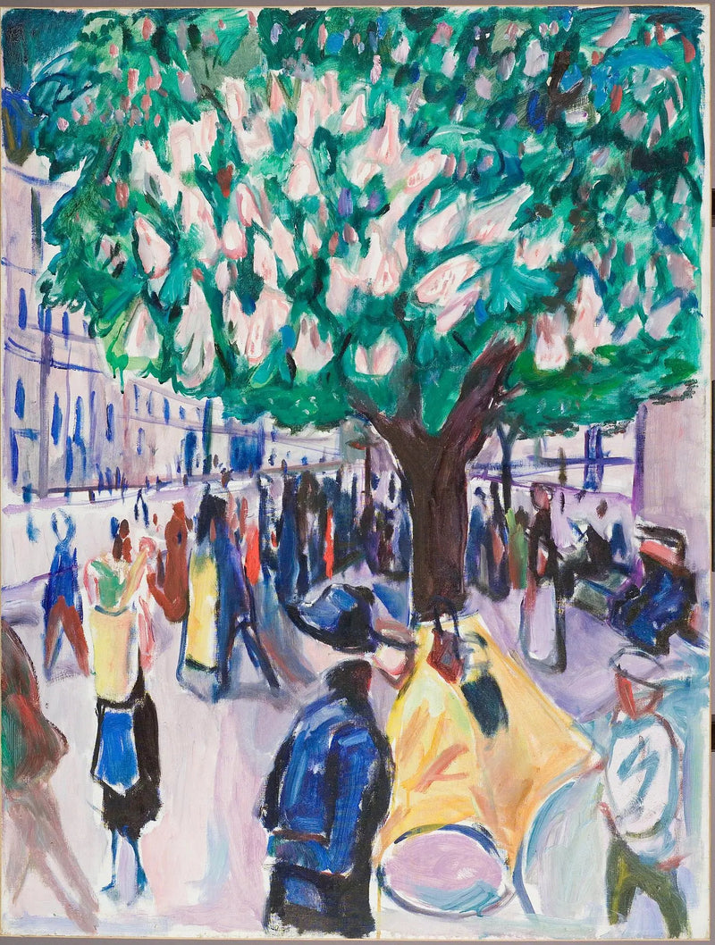 gata med blommande kastanjeträd - Edvard Munch