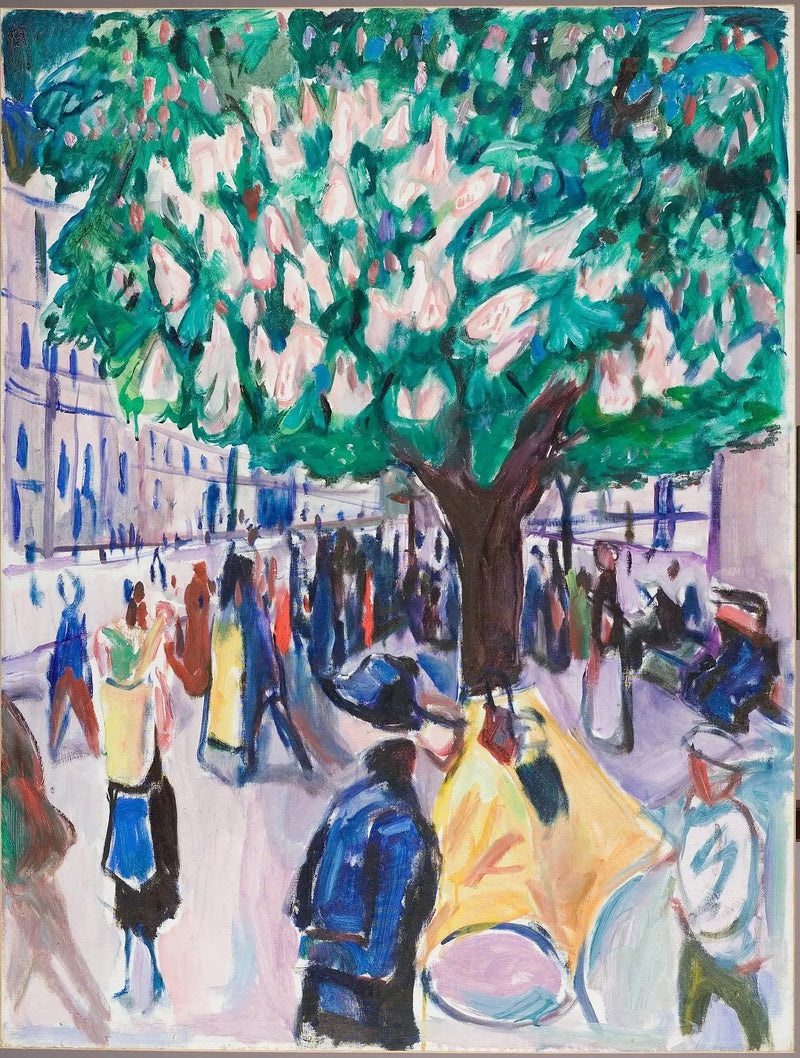 gata med blommande kastanjeträd - Edvard Munch