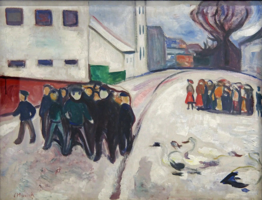 gata i en liten stad i snön - Edvard Munch