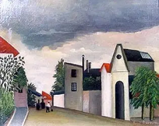 Rue i förorten - Henri Rousseau