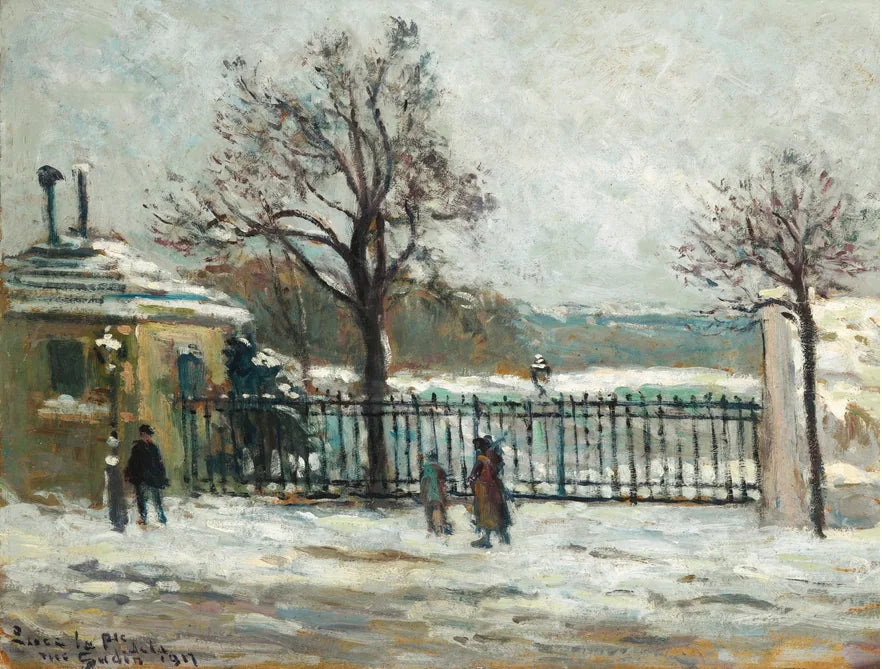 Rue Gudin, vinterutsikt över trädgården - Maximilien Luce