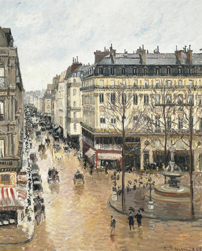 Rue Saint-Honoré, Eftermiddag, Regneffekt - Camille Pissarro