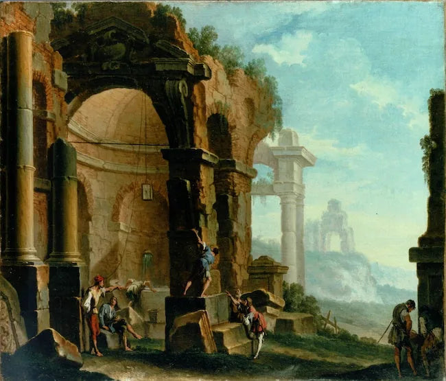 Antika ruiner med figurer - Sebastiano Ricci