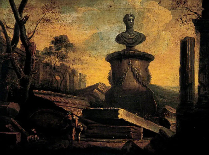 Ruiner med ett busto - Giovanni Paolo Panini