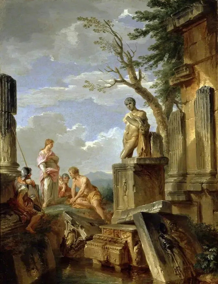 Ruiner med en sibyll och andra figurer - Giovanni Paolo Panini
