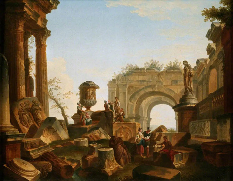 Ruiner med en urna och en båge - Giovanni Paolo Panini