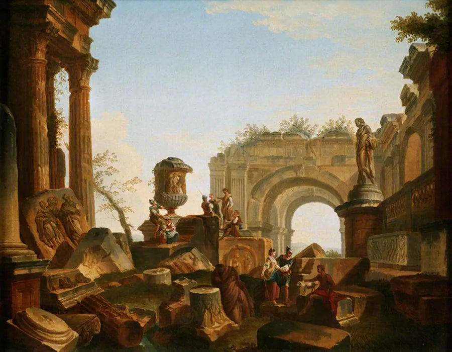 Ruiner med en urna och en båge - Giovanni Paolo Panini