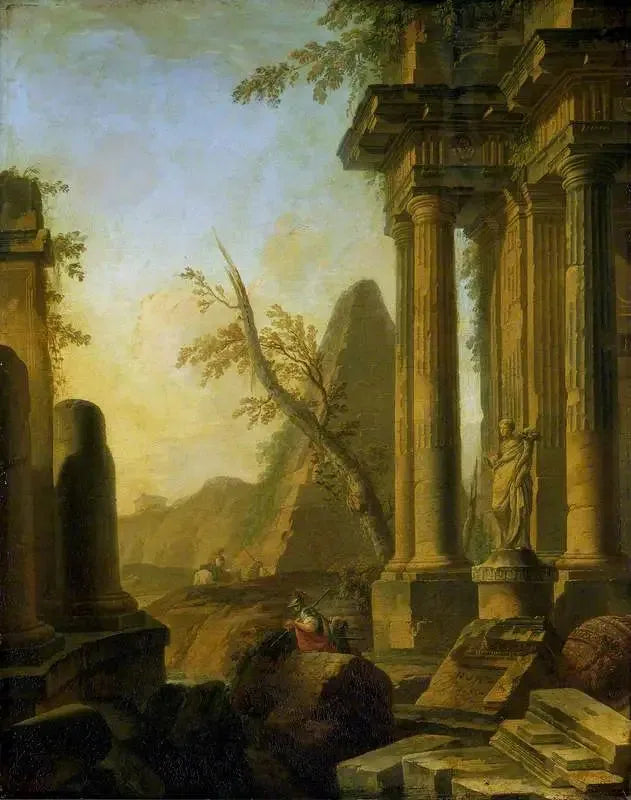 Klassiska ruiner med soldater - Giovanni Paolo Panini