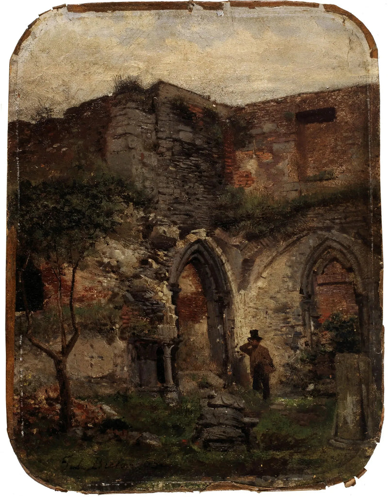 Ruiner av Saint-Bavon-klostret i Gent - Jules Breton