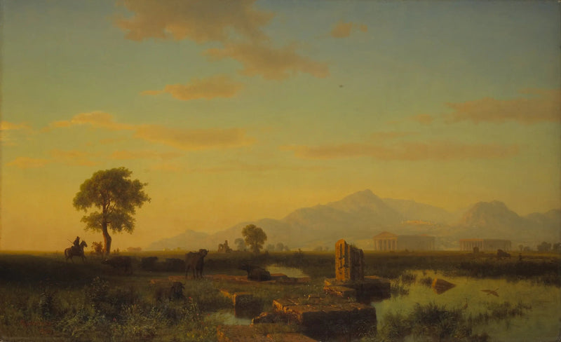 Ruinerna av Paestum - Albert Bierstadt